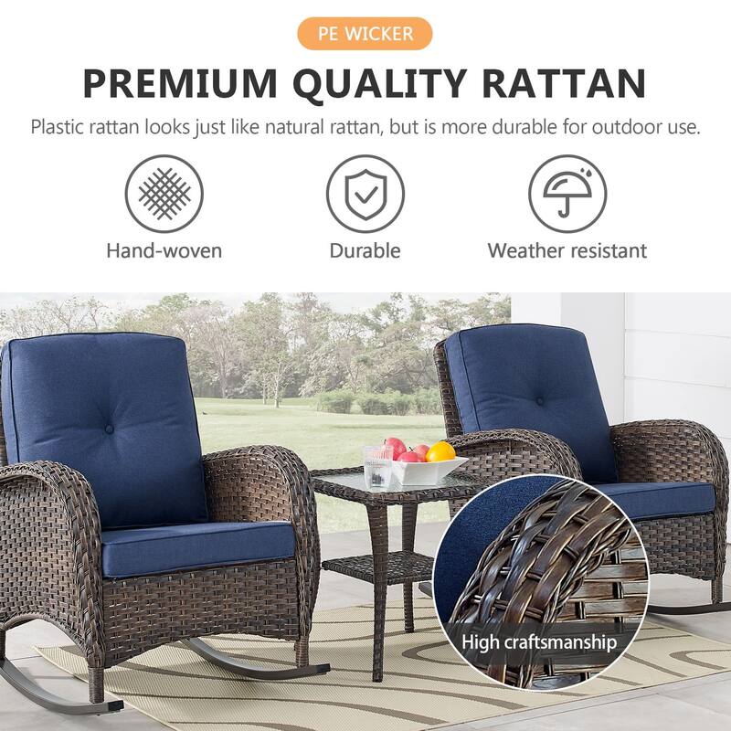 Gymojoy Outdoor Fire Pit Conversation Set, 3-Seat Sofa & Chairs Patio Furniture Set
