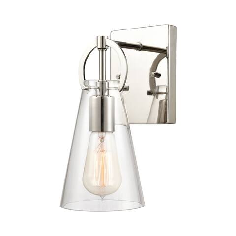 Gabby 1-Light vanity light in Polished Nickel