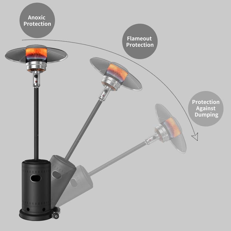 PAMAPIC 48000 BTU Outdoor Propane Patio Heater w/Cover