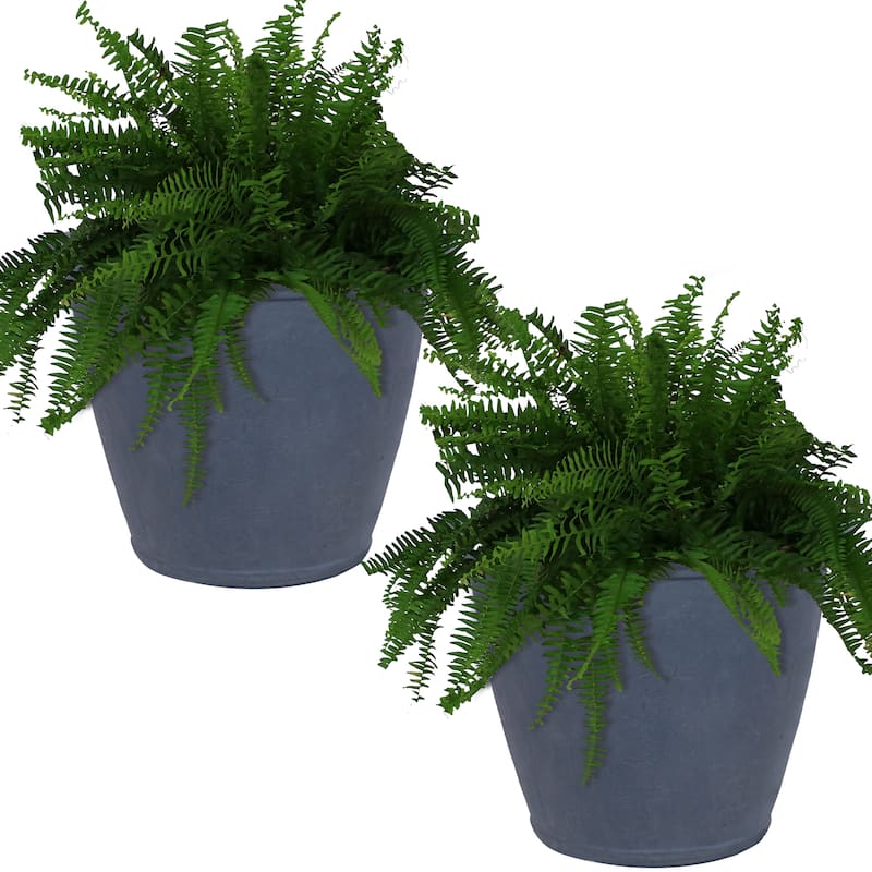 Sunnydaze Anjelica Outdoor Flower Pot Planter - Slate Finish - 24-Inch