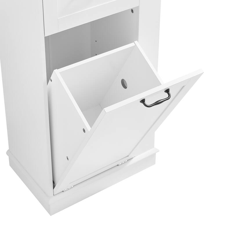Roomfitters 67" Tall Modern Storage Cabinet with Tilt-Out Compartment and Side Hooks