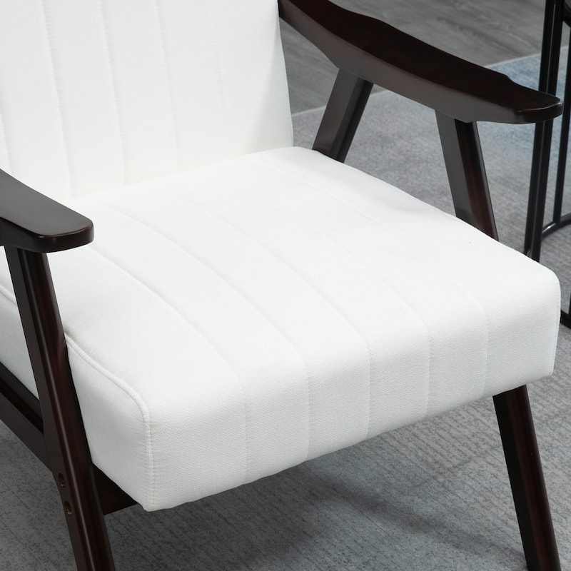 HOMCOM Accent Chair with Softness & Support, Upholstered Arm Chair for Living Room Furniture, Comfy Chair with Wood Legs