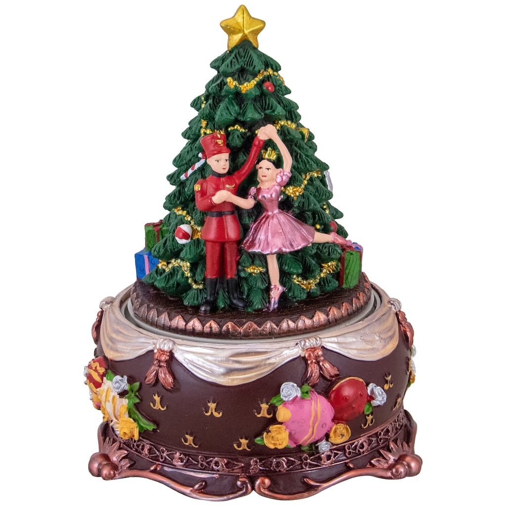 Musical Nutcracker and Ballerina Christmas Decoration - 6.25"