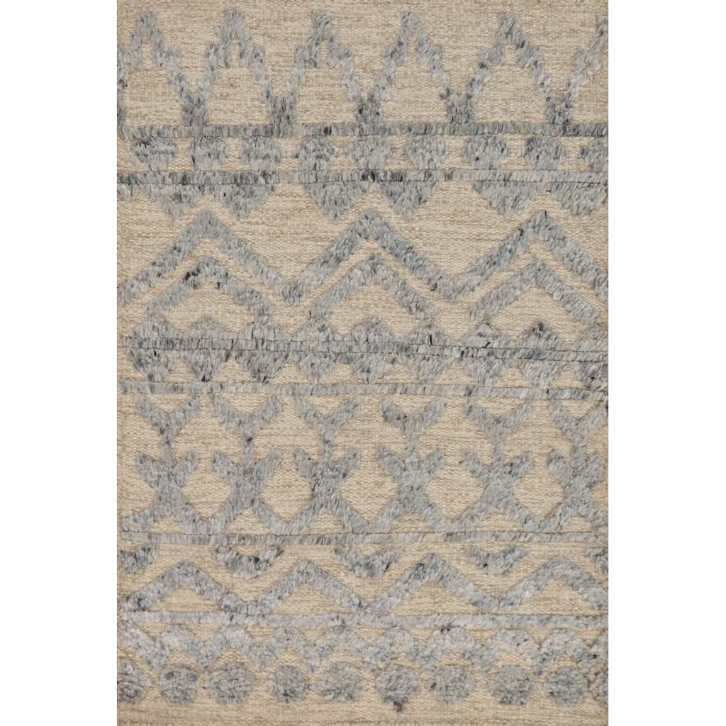 Moroccan Foyer Rug Hand-Knotted Oriental Beige Wool Carpet - 2'0"x 3'0"
