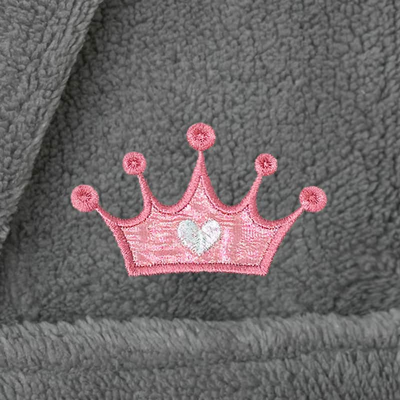 Sweet Kids 100% Polyester SUPER PLUSH Double Brushed Hooded Bathrobe - CROWN