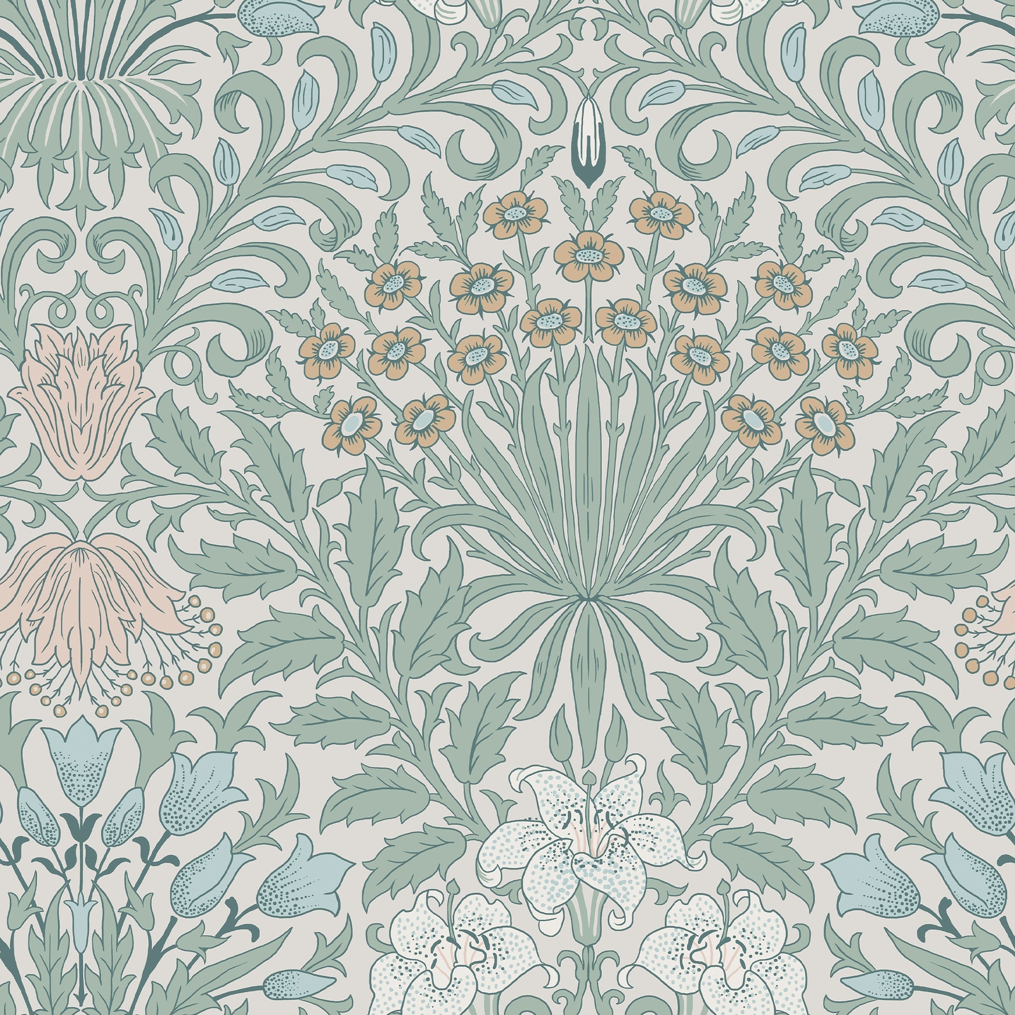 William Morris Garden Cottage Blues Wallpaper