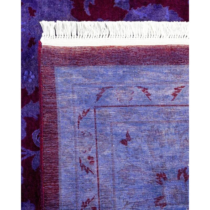 Overton Hand Knotted Wool Vintage Inspired Modern Contemporary Overdyed Purple Area Rug - 9' 2" x 12' 6"