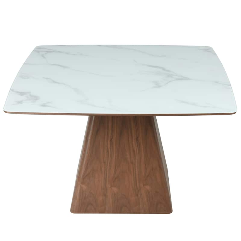 47" Square Dining Table with Sintered Stone Top and Ash Wood Base