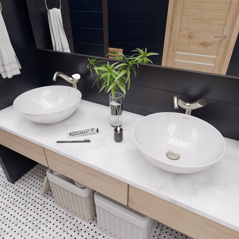 Eago 17-7/8" Round Ceramic Above Mount Bathroom Basin