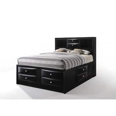 Black Finish Full Bed W/Storage