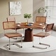 preview thumbnail 8 of 10, Dining Chairs Set of 2, Upholstered Natural Rattan Kitchen Chairs, Armless Accent Chair Side Chairs