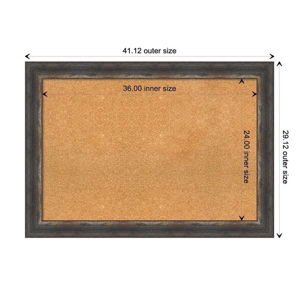 dimension image slide 7 of 10, Bark Rustic Framed Cork Bulletin Memo Board