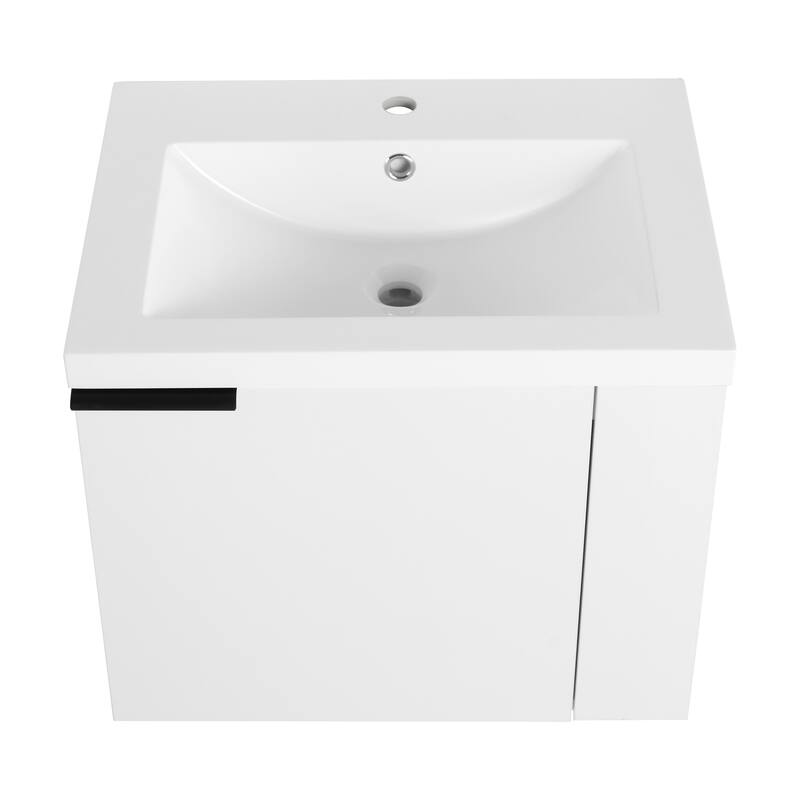 24" Bathroom Vanity Sink Combo with Generous Storage, Modern Oak Cabinet, Soft-Close Doors, and Easy Assembly