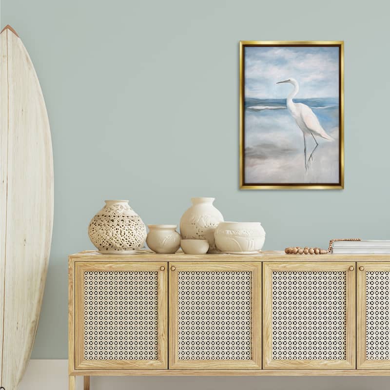 Stupell Elegant Kingdom of Herons Framed Floater Canvas Wall Art Design By Ramona Murdock