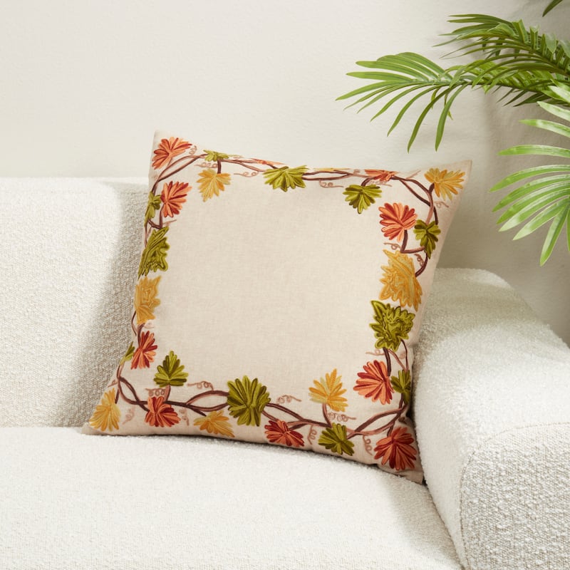 Golden Grove Leaf Throw Pillow