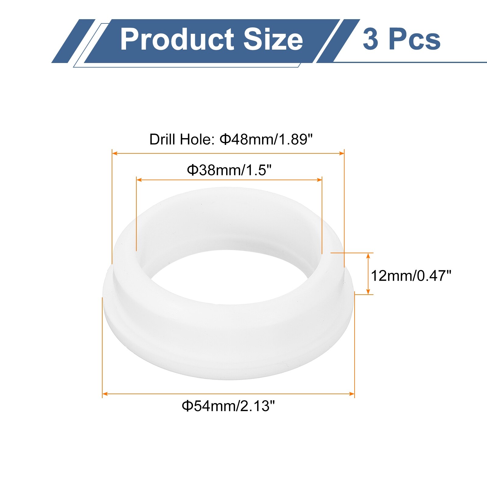 Rubber Grommets, Hole Top Hat Grommet White Silicone Rubber Hole Plug Gaskets for Wiring