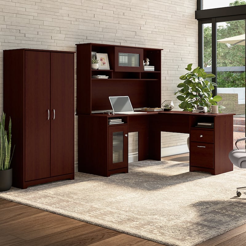 Cabot Tall Storage Cabinet with Doors by Bush Furniture