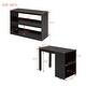 preview thumbnail 8 of 7, Espresso Twin Size Solid Wood Loft Bed with Retractable Desk, Storage Stairs, Drawers, Shelves