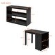 preview thumbnail 8 of 7, Espresso Twin Size Wooden Loft Bed with Retractable Writing Desk and 3 Drawers, Storage Stairs and Shelves