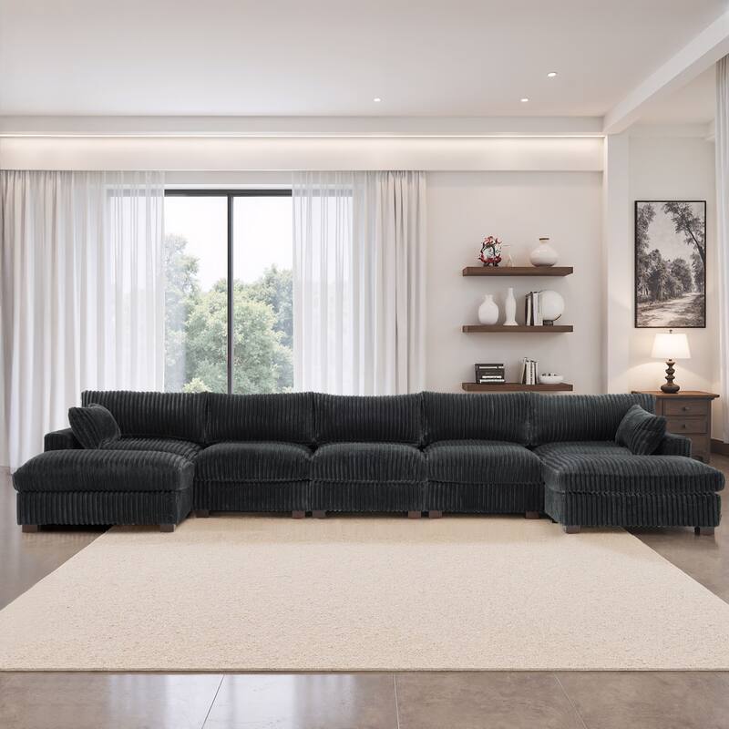 Oversized U-shaped Plush Modular Sectional Sofa Set