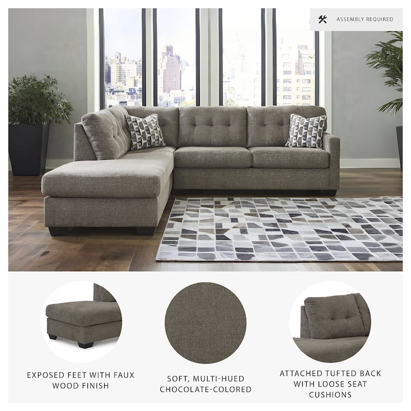 Signature Design by Ashley Mahoney 2-Piece Sectional with Chaise - 105"W x 90"D x 37"H