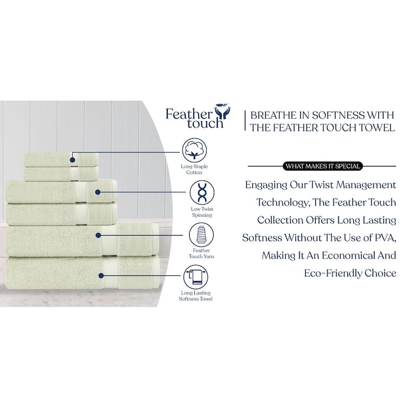 Delara Organic Cotton Luxuriously Plush Bath Towel 10 Piece Set | GOTS & OEKO-TEX Certified | 650 GSM Long Staple