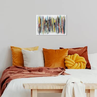 Wynwood Studio Canvas Abstract Doll Memories - Colorful Stripes Yellow and Modern & Contemporary Wall Art Canvas Print
