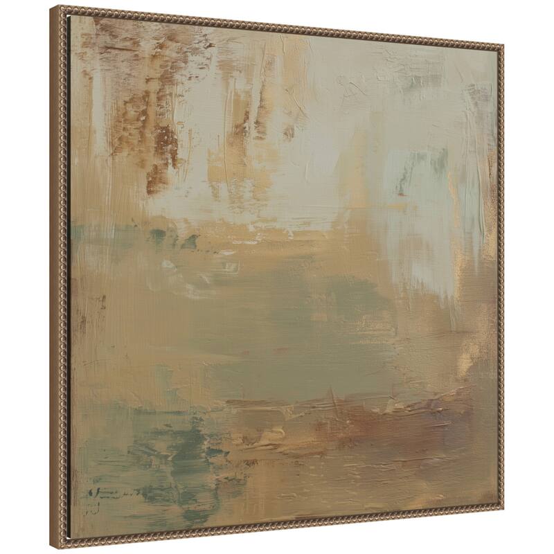 Kate and Laurel Sage Horizon No. 3 by Amy Lighthall Framed Canvas Wall Art Print - 30 x 30