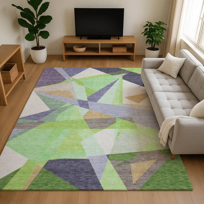 Premium Washable Super Soft Abstract Geo Mayfield Rug - Lavender - 2'6" x 3'10"