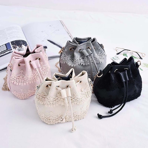 Shop Women Lovely Lace Small Crossbody Faux Leather Sling Bag Chain Purse Handbag - Free ...