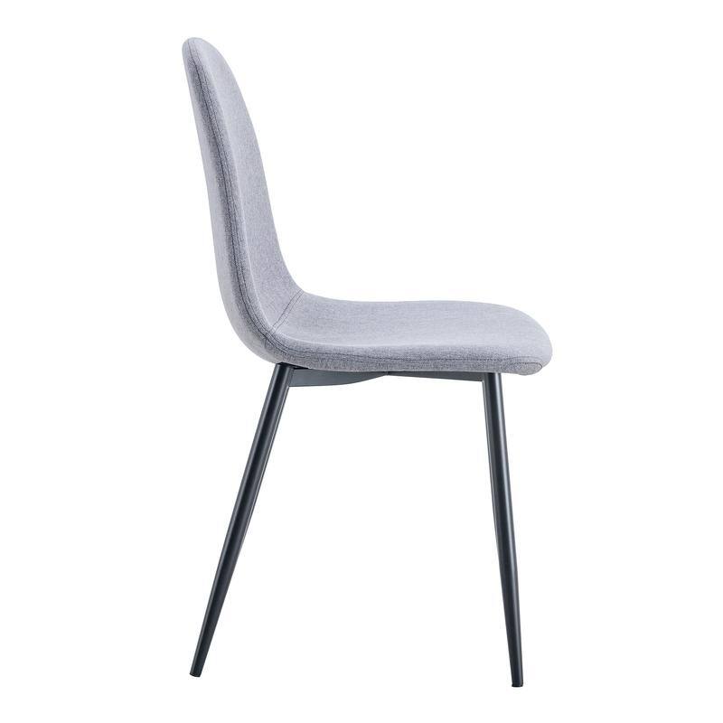 Set of 4 Modern Fabric & Metal Spoon Chairs - Minimalist Scandinavian Design