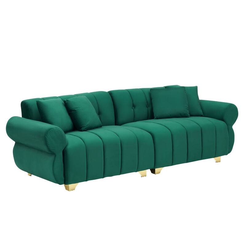 89.37" Velvet Three-Seater Upholstered Sofa