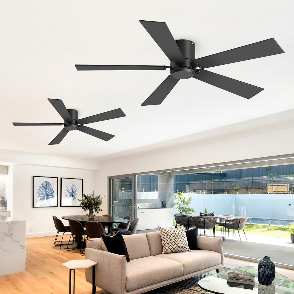 42 Inch Ceiling Fan with Remote Control, 6-Speed Reversible DC Motor, Black Walnut Dual-Finish Blades, Modern Ceiling Fan