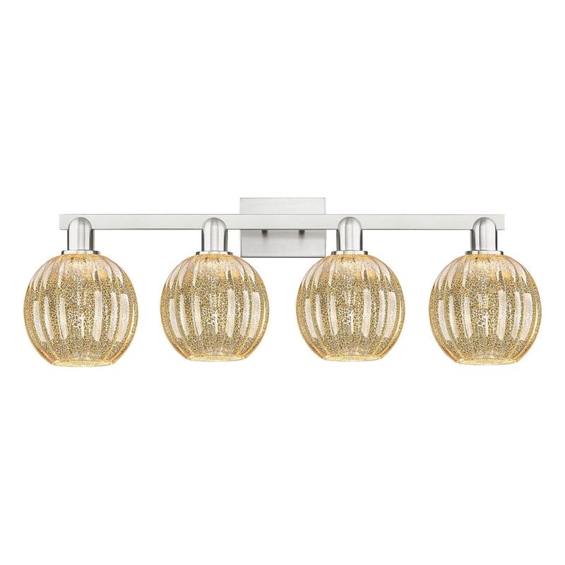 Innovations Lighting 716-4W-12-36 Preston Vanity Preston 4 Light 36" - Brushed Satin Nickel / Mercury