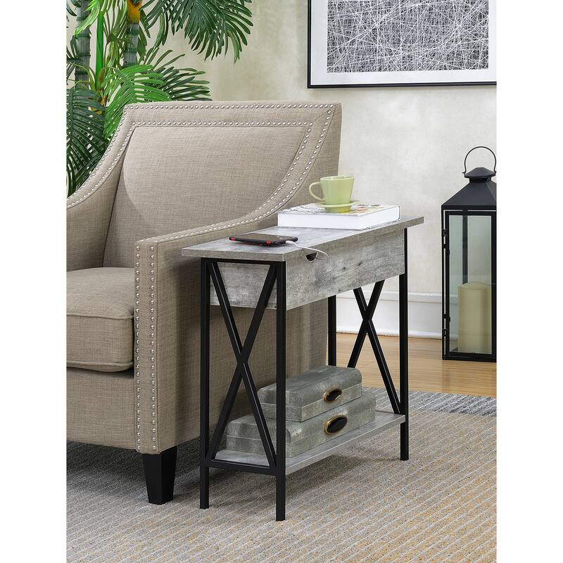 Carbon Loft Ehrlich Flip-top End Table with Charging Station - Faux Birch