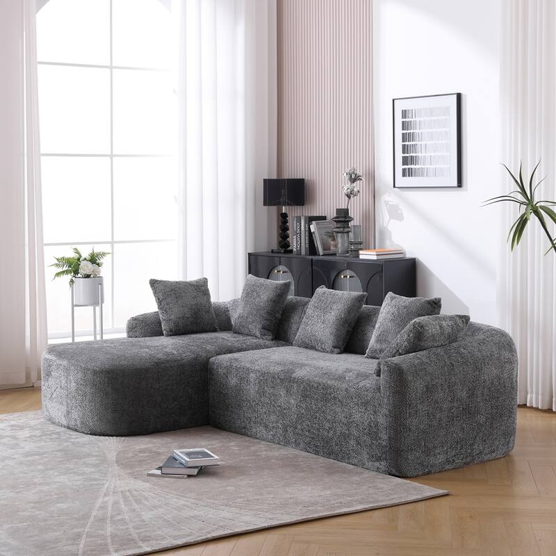 Living Room Oversized Comfy Boucle Sofa