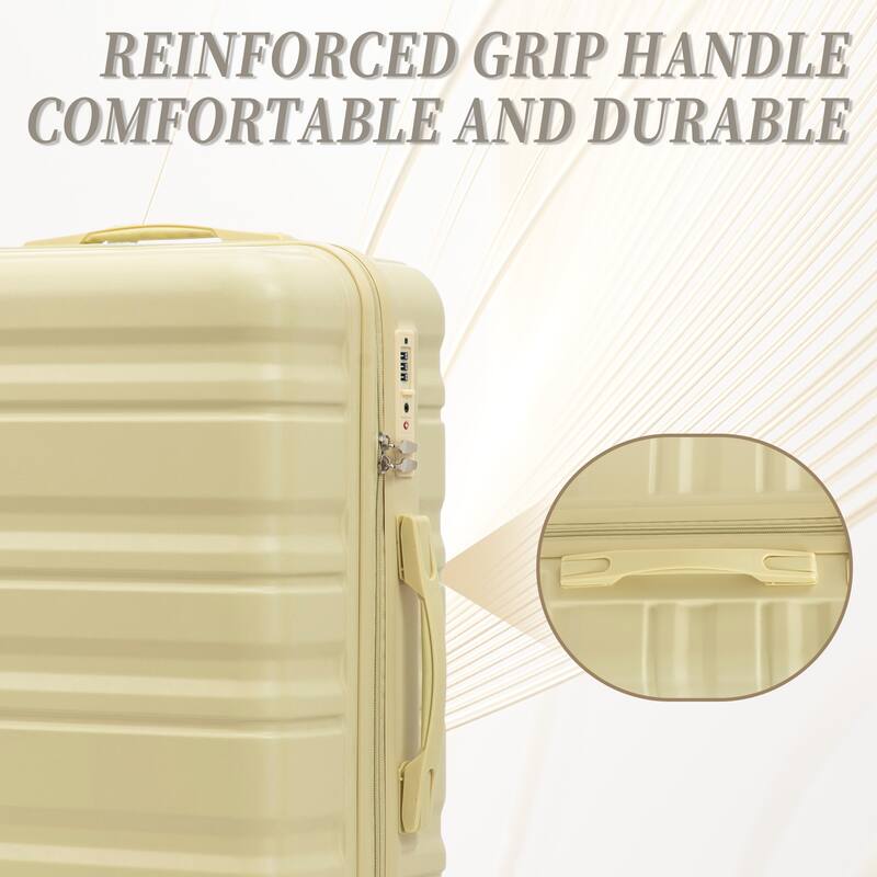 3 Piece Luggage Set Carry on Suitcase with ABS hardshell, Spinner Wheels & TSA Combination Lock