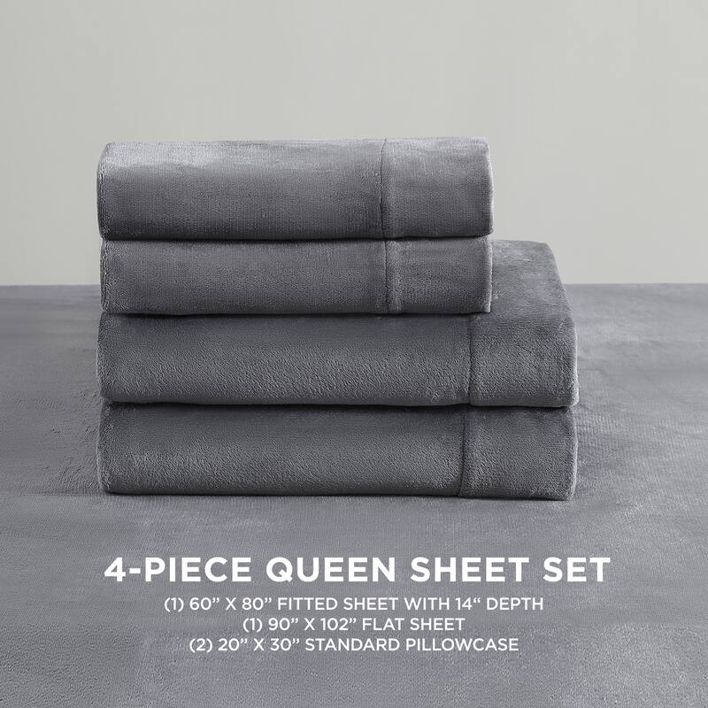 Juicy Couture Plush Sheet and Pillow Cases Set