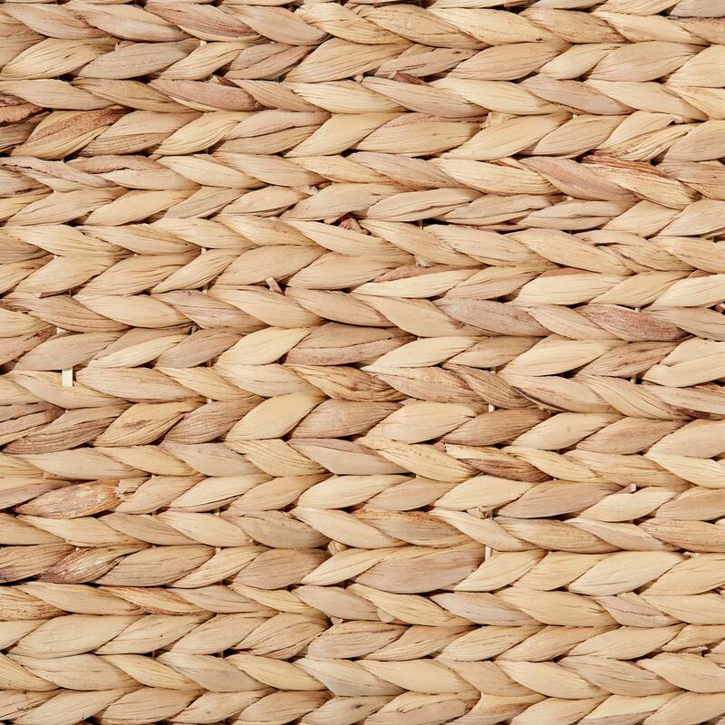 Seville Classics Hand Woven Natural Wicker Water-Hyacinth Lidded Oval Double Laundry Hamper