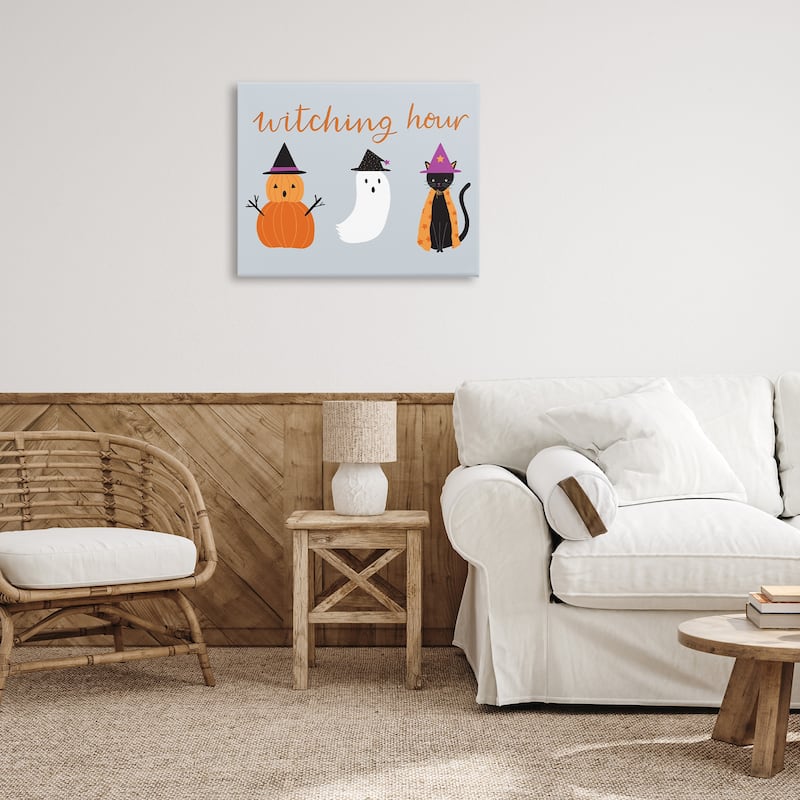 Stupell Cute Halloween Witching Hour Canvas Wall Art Design By Sazerelli Designs