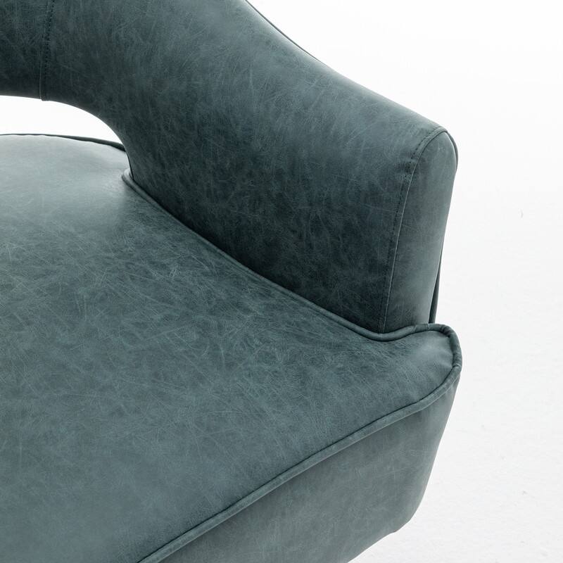 SEYNAR Modern PU Leather 360 Degree Swivel Accent Barrel Chair Set of 2
