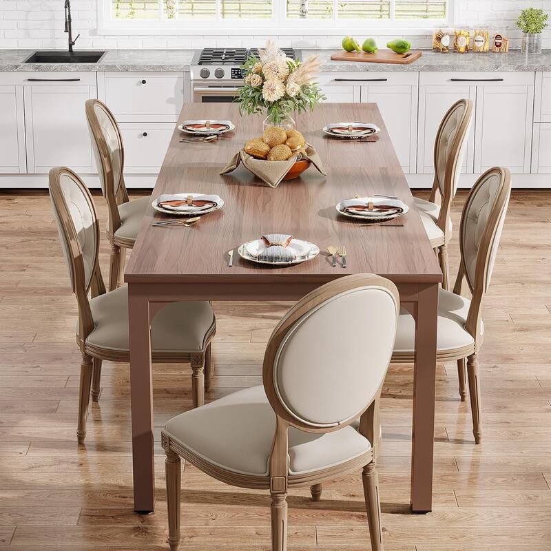 78.7" Rectangular Dining Table, Wood Kitchen Table for Home, Restaurant, Cafe, Office, Apartment, Bakery