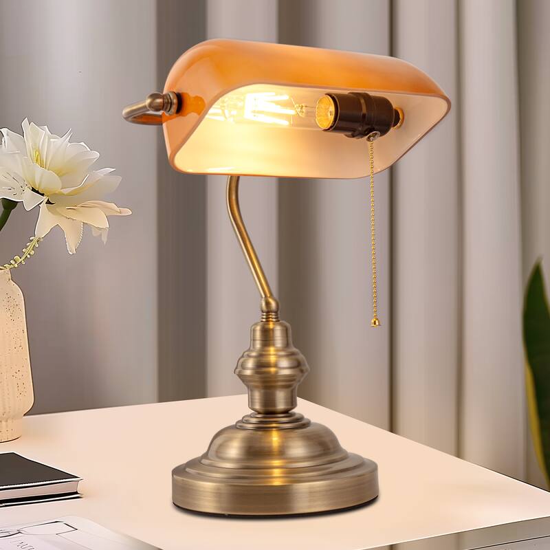 Orange E26 Single-Head Bedside Table Lamp, Modern Corded Nightstand Light, Warm Glow Ambient Lighting - 10.43*7.08*14.17