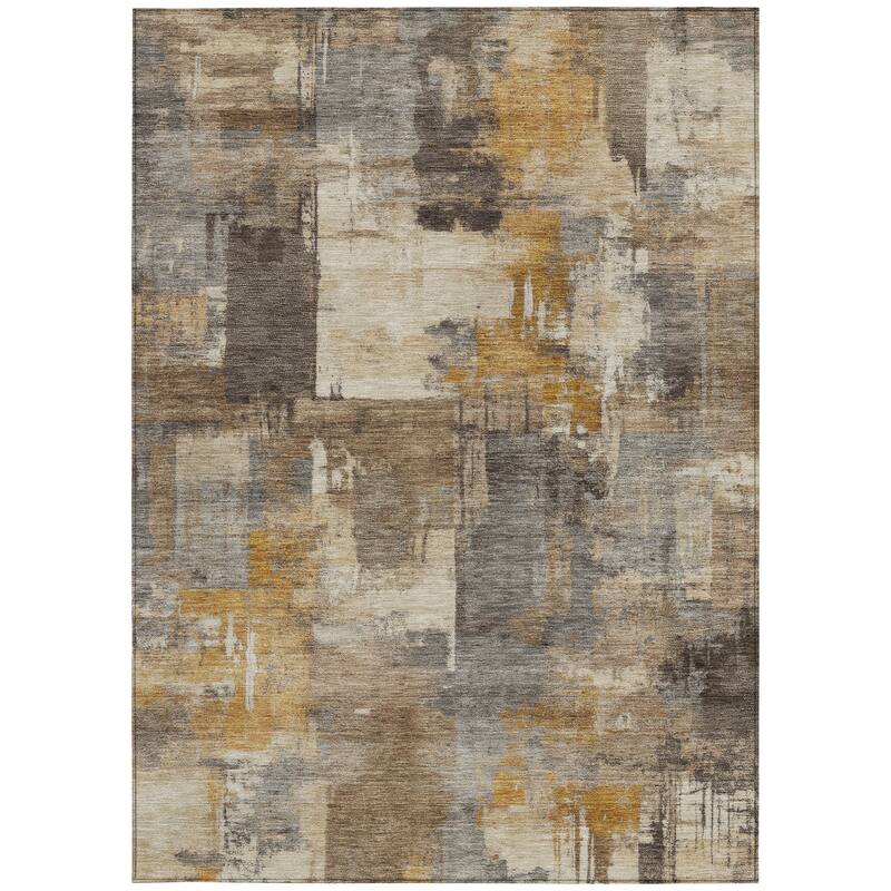 HomeRoots Abstract Transitional Rectangle Outdoor Rug