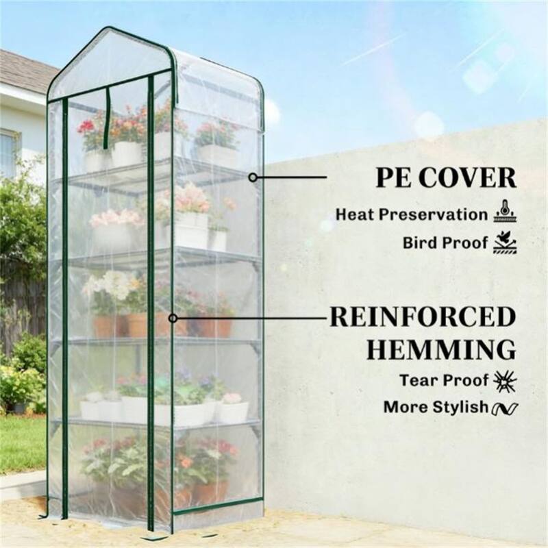 Small Greenhouse, Portable small Greenhouse, Plant Rack, white