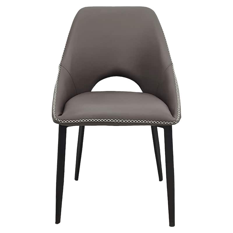 Amalfi Mid-Century Modern Upholstered Dining Chair - Open Back Side Chair with Metal Legs for Kitchen, Dining Room & Living Room