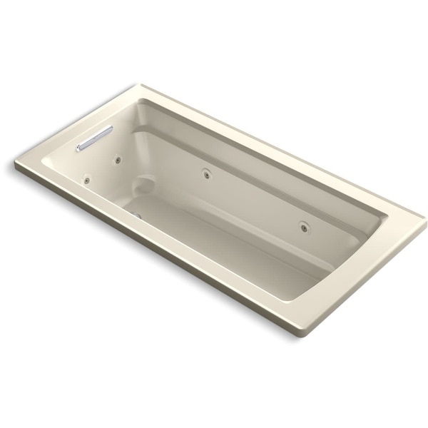 Kohler K-1949-H Archer 66" Drop In Acrylic Soaking Tub with Reversible Drain and Overflow