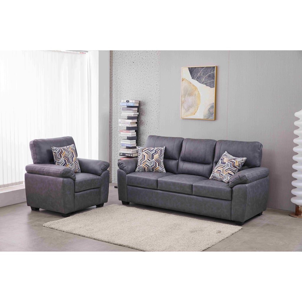 Faux Leather Living Room Set
