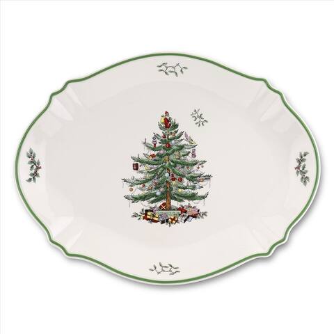 Spode Christmas Tree 17 Inch Oval Platter - 17 Inch