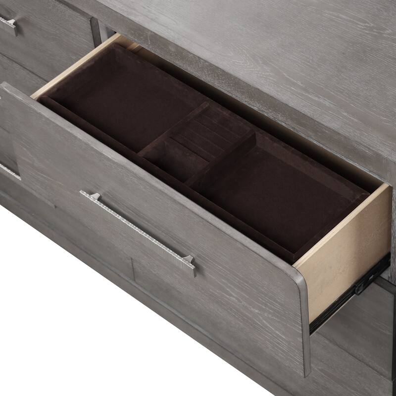Furniture of America Sorelle Modern 2-piece Solid Wood Dresser and Mirror Set